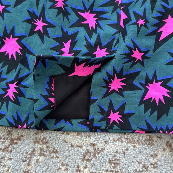 Kate Spade Saturday Pop Art Explosion Mini Skirt Green Hot Pink 00 - Picture 3 of 9